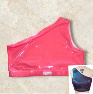 Brittany Allen Pink Metallic Illusion Shoulder Bra